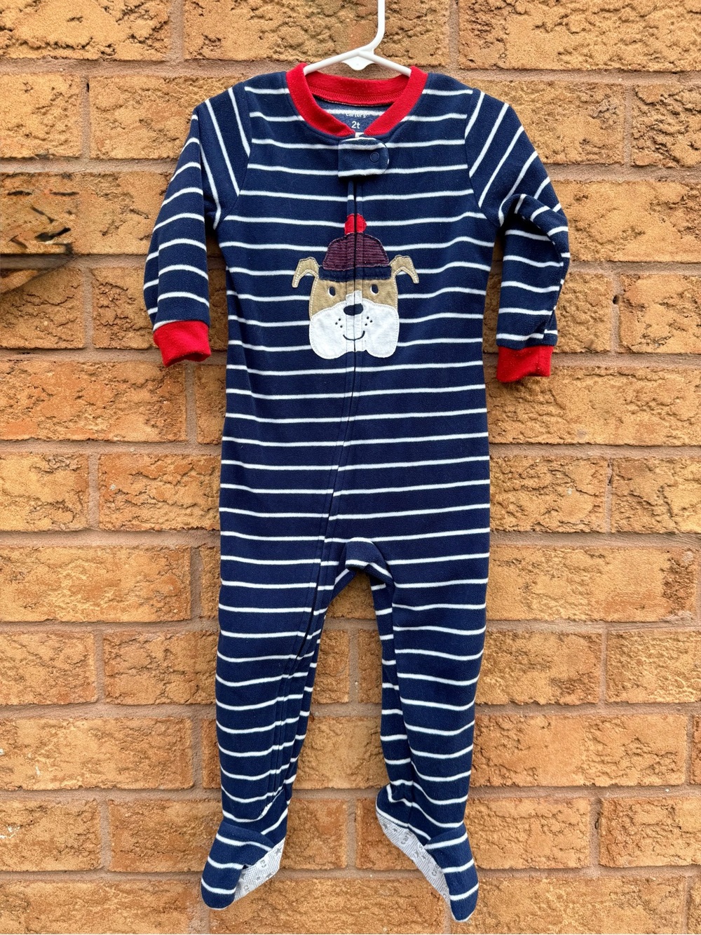 🌿10/$25 • Carters Striped Bulldog Fleece Footed Zip Sleeper